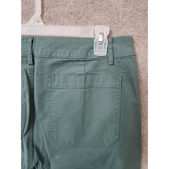 J Crew Lizzie High-Rise Patch-Pocket Wide-Leg Pants Womens 32 Green Linen Blend - Picture 6 of 9